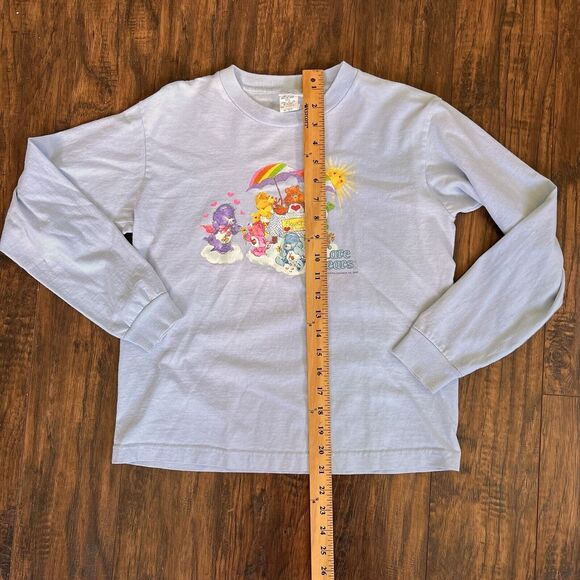 Vintage Care Bears T-shirt Tee Junior’s Large Wish Blue Long Sleeve Y2K Decal - Picture 2 of 6